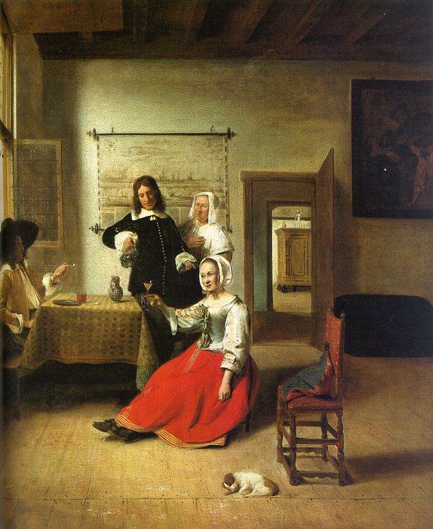 Pieter de Hooch Woman Drinking with Soldiers Germany oil painting art
